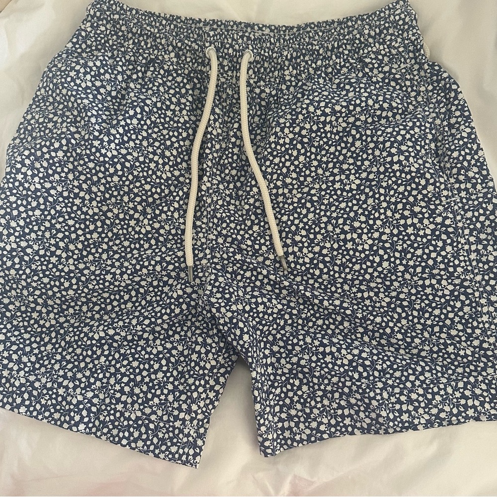 Brooks Brothers Navy and White Swim Trunks, EUC Size S